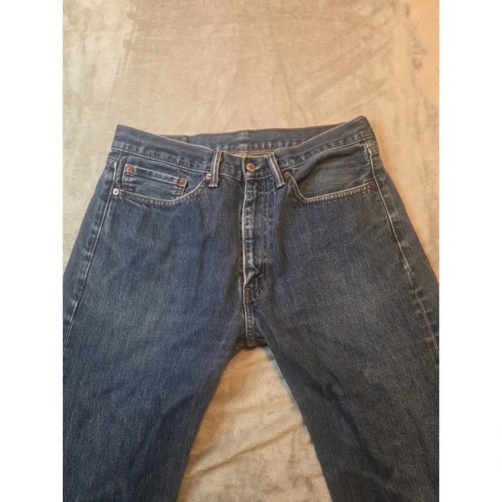 Levi's 505 Loose Straight Jeans Men's 34x34 Blue Medium Wash Denim Pants Fade